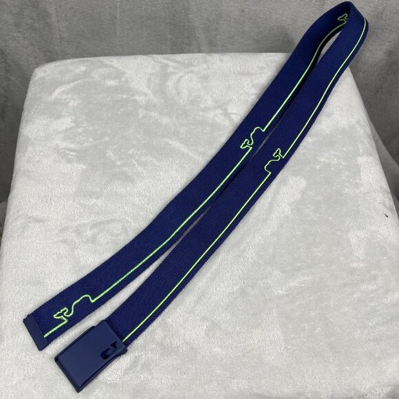Vineyard Vines XL Navy Belt With Neon Green Whale Design & Adjustable Buckle 38 - Picture 9 of 11